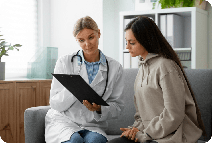 Doctor consulting with patient