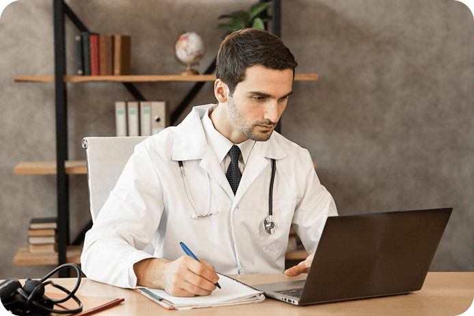 Doctor consulting with patient